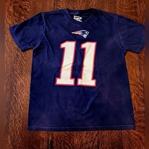 New England Patriots Edelman 11 🏈 Football NFL Tshirt Youth Size Medium EUC $16